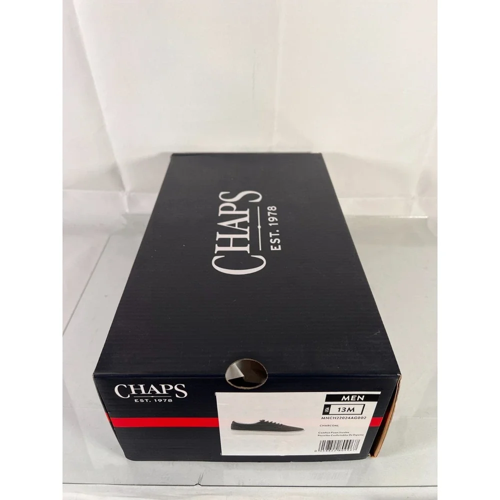 Chaps Mens‎ Canvas Lace Up simple versatile Shoes Size 13 M Charcoal Grey
